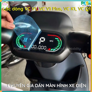 Miếng dán bảo vệ mặt đồng hồ xe điện cho V1, K1, Q1, V1 Plus V1+ chống trầy xước CƯỜNG LỰC NANO SIÊU TRONG (9H xanh)