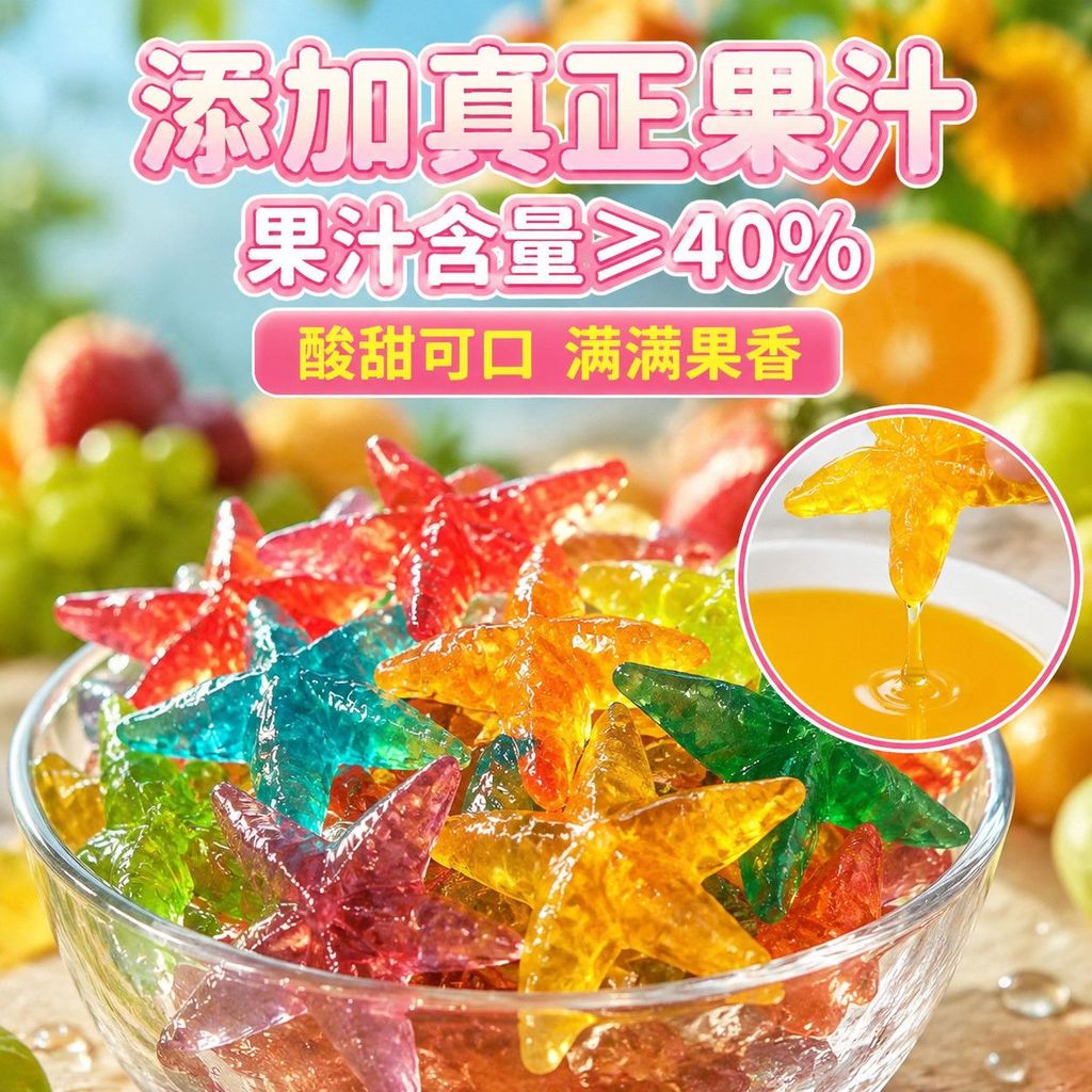 Sao Biển Gummy Cola Hương Vị 4D Hình Sao Biển Gummy Gummy Gummy Kẹo Ngọt chua Đồ Ăn Nhẹ Trái Cây Kẹo