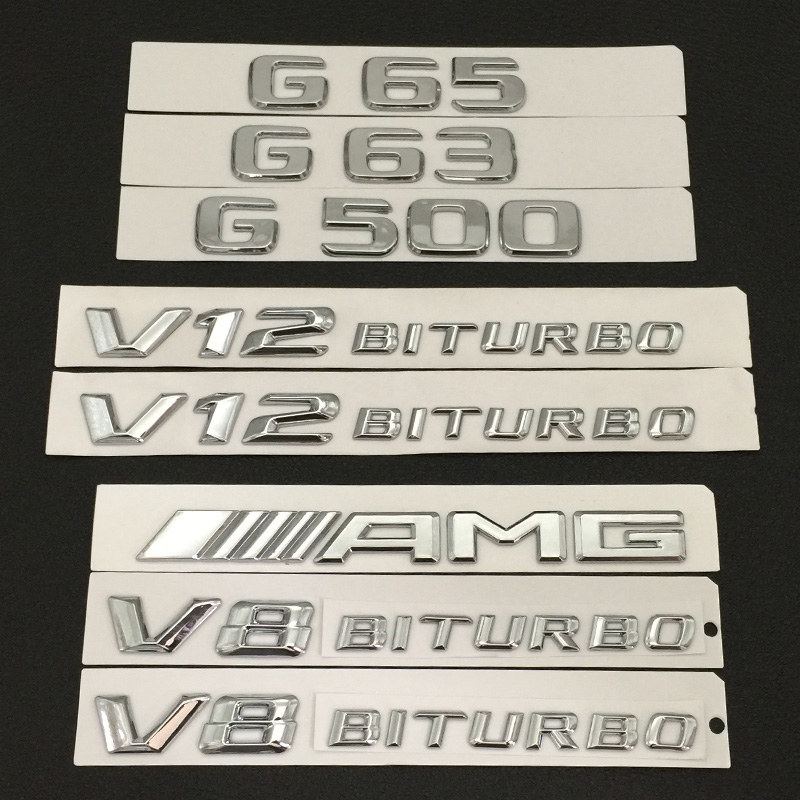 Logo Xe Benz G-Class G63 G65 G500 / / / AMG Word Logo Sửa Đổi Đuôi Sau Xe Logo V8 BITURBO Bên Logo