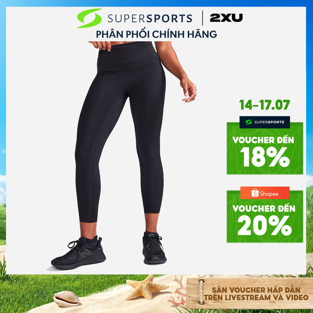 Quần Dài Bó Cơ Nữ 2XU Form Stash Hi-Rise Compression 7/8 - Đen - WA6908b-BLK/BLK