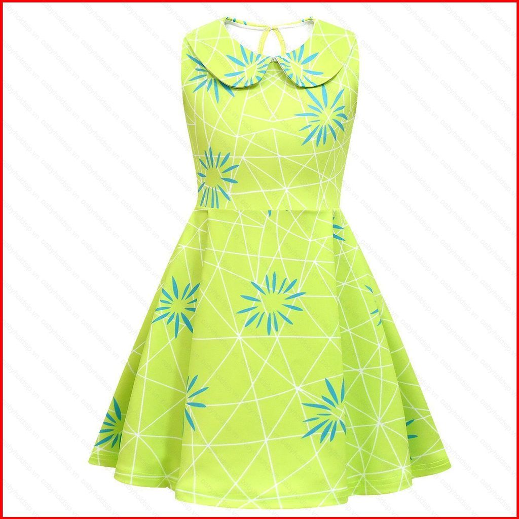 BS1 2 Cái / bộ Inside Out 2 Joy Cosplay Vải 3D Váy Mùa Hè Cho Trẻ Em Bé Gái Túi Trang Phục Tiệc Hall