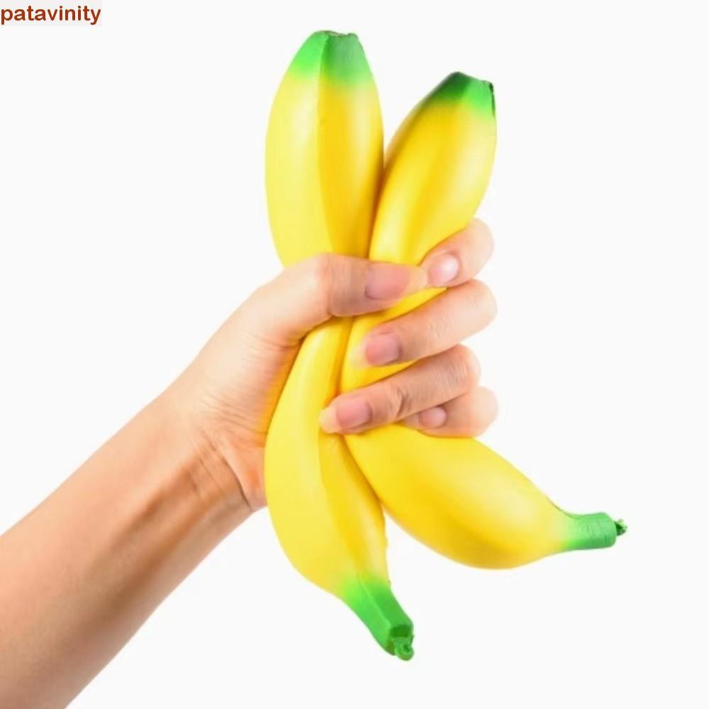 PATAVINITY Chuối Squishy mềm, Mô phỏng Chuối mềm Đồ chơi chuối phục hồi chậm, Máy ép hình quả chuối 