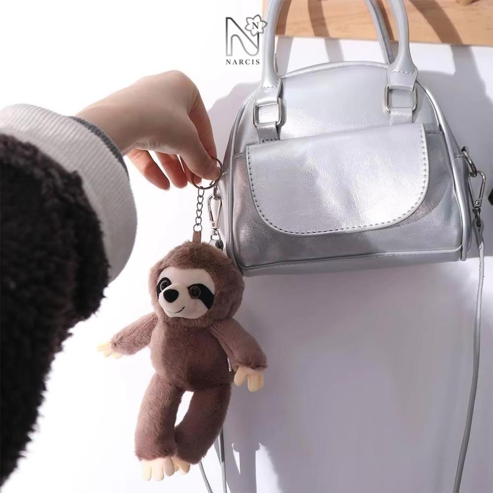 NARCIS Sloth Mặt dây chuyền nhỏ, Mặt dây chuyền móc khóa Con lười động vật nhồi bông, Mô phỏng mềm M