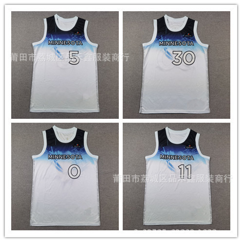 Vận chuyển nhanh Sói rừng Không. 5 Edwards Jersey Edwards 30 #11 #0 #Embroidered Áo đấu phiên bản th