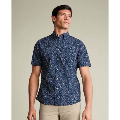 CHARLES TYRWHITT - Áo sơ mi nam cổ bẻ tay ngắn in hoa_CSM0032-MBU