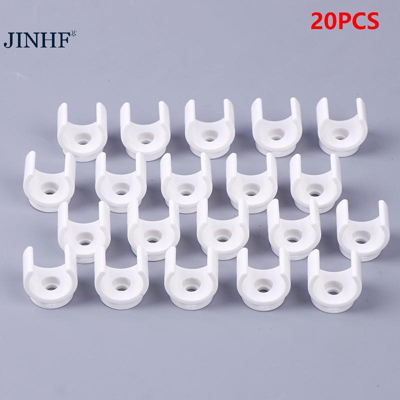 JINHF 20 Cái 20 Mm PVC Ống Nước Kẹp Kẹp Đầu Nối Phù Hợp Cho 0.5 / 0.79 Inch OD Khay TV Ống Móc Treo 
