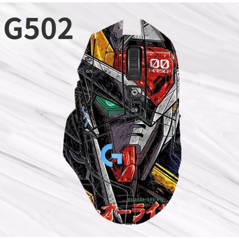 Fits G502 mouse stickers, RX-78 anime pattern, G502 HERO mouse shell anti-sweat stickers
