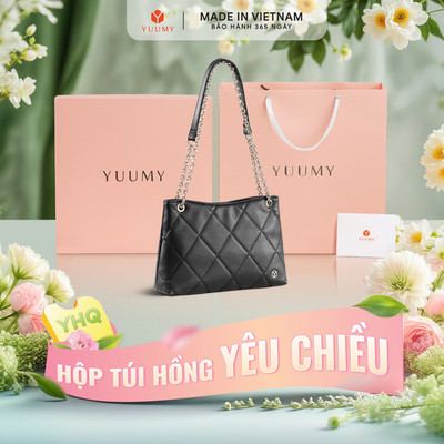 Bộ hộp quà YUUMY (Túi đeo chéo nữ YUUMY YN280 + Hộp quà YHQ2 + Túi giấy YTG2 + Túi rút BVR3838 + Thiệp cảm ơn YBT1)