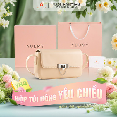 Bộ hộp quà YUUMY (Túi đeo chéo nữ YUUMY YN298 + Hộp quà YHQ2 + Túi giấy YTG2 + Túi rút BVR3838 + Thiệp cảm ơn YBT1)