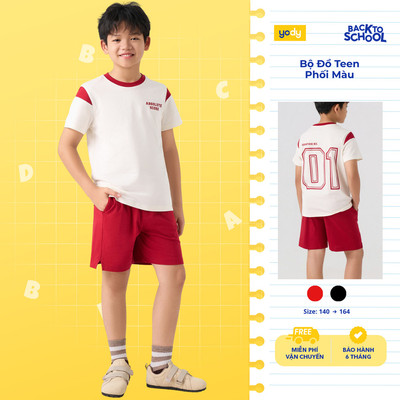 Bộ đồ teen YODY set áo thun quần short lưng chun mùa hè cho bé OCST26S004