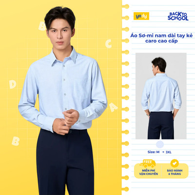 [BST EASY OFFICE] Áo Sơ-mi nam Yody dài tay kẻ caro cao cấp TRA MOSH26A010