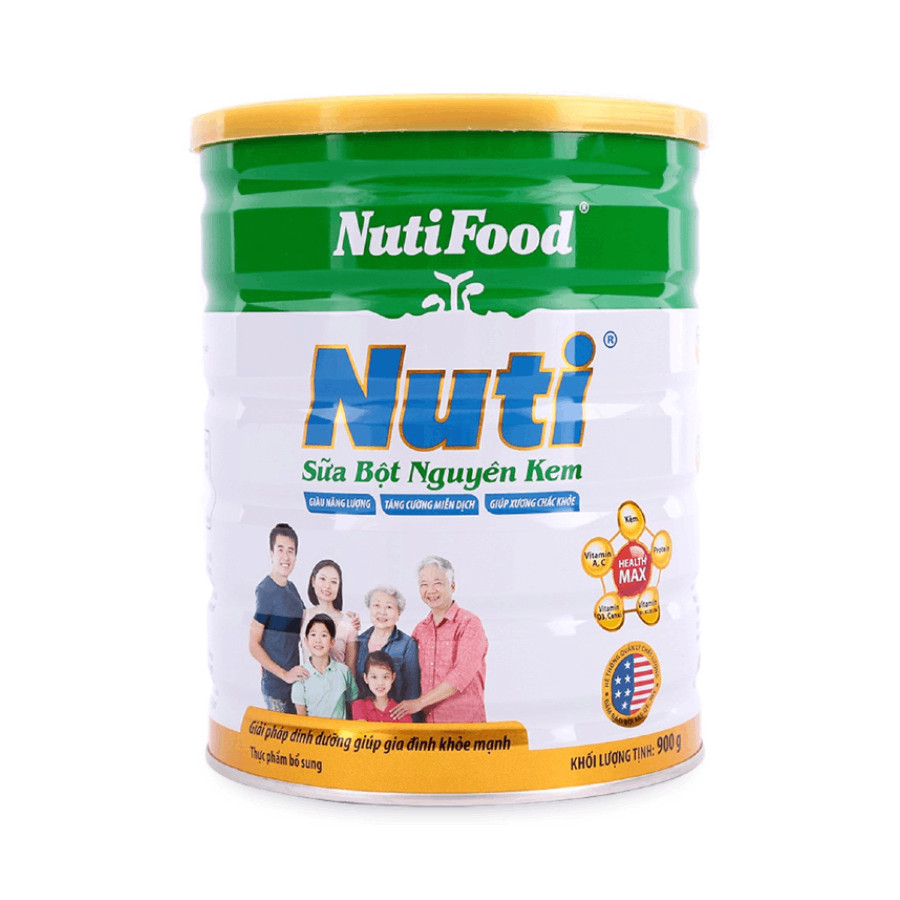 Sữa bột nguyên kem Nutifood Nuti hộp thiếc 900g - 00631