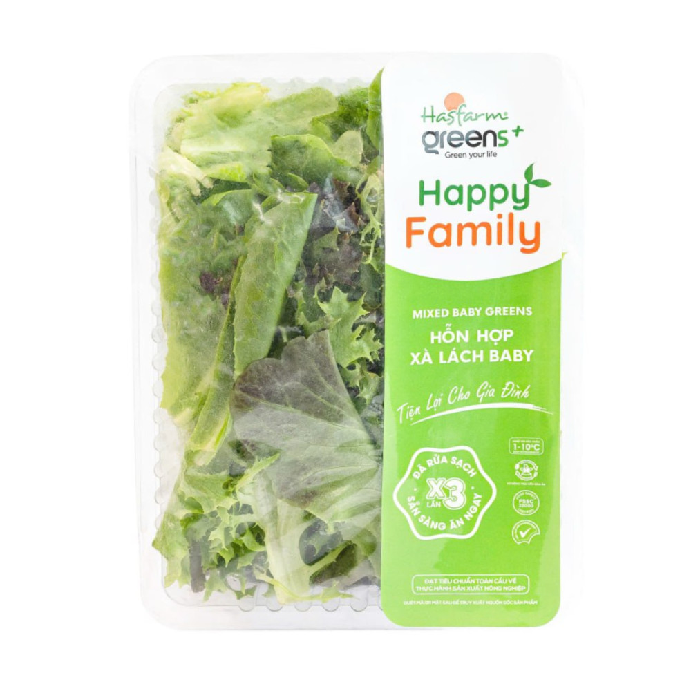 Hỗn hợp xà lách baby Dalat Hasfarm 100g - 93892