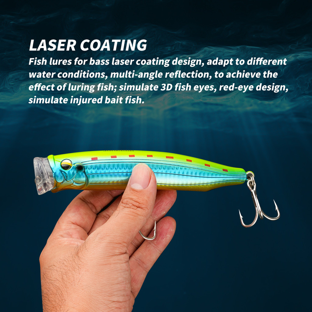 Mồi Cứng Popper 15cm / 61g Biển Sâu Lớn Popper Thuyền Câu Cá Kéo Nước Popper Câu Cá Biển Mồi Giả Mồi