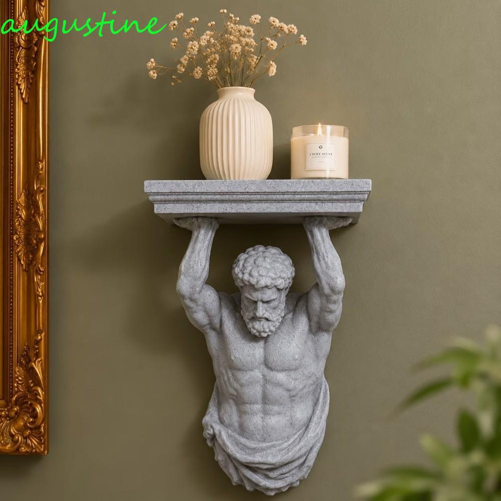 Kệ treo tường Atlas AUGUSTINE, Giá đựng đồ nổi trang trí in 3D, Kệ trưng bày cổ điển bằng nhựa Atlas