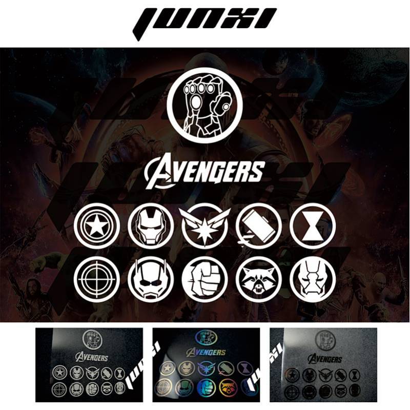 Marvel Avengers 4 Final Battle Hero Logo Unlimited Gloves TikTok Laser Stickers Reflective Bumper St