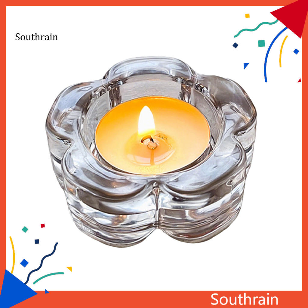 SOU Plum Glass Candle Holder Glass Flower Tealight Holder Elegant Plum Blossom Candle Holder cho gia