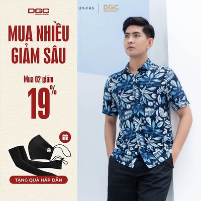 Áo sơ mi ngắn tay DGC Dáng suông Regular, Phong Cách Trẻ Trung, Chất Vải Mềm Nhẹ - SASNBC13M