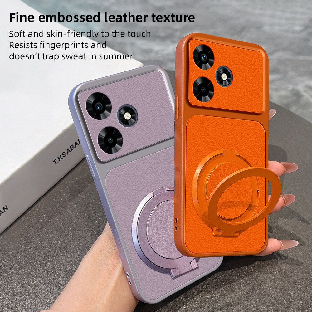Áp dụng cho Infinix Hot 30 Play NFC X6835B X6835 hot30play Vỏ điện thoại từ tính tròn có giá đỡ bảo 