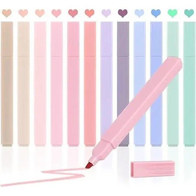 12pcs Bible Highlighters, Bible Highlighters No Bleed, Pastel Highlighter Set, Cute Highlighters, No