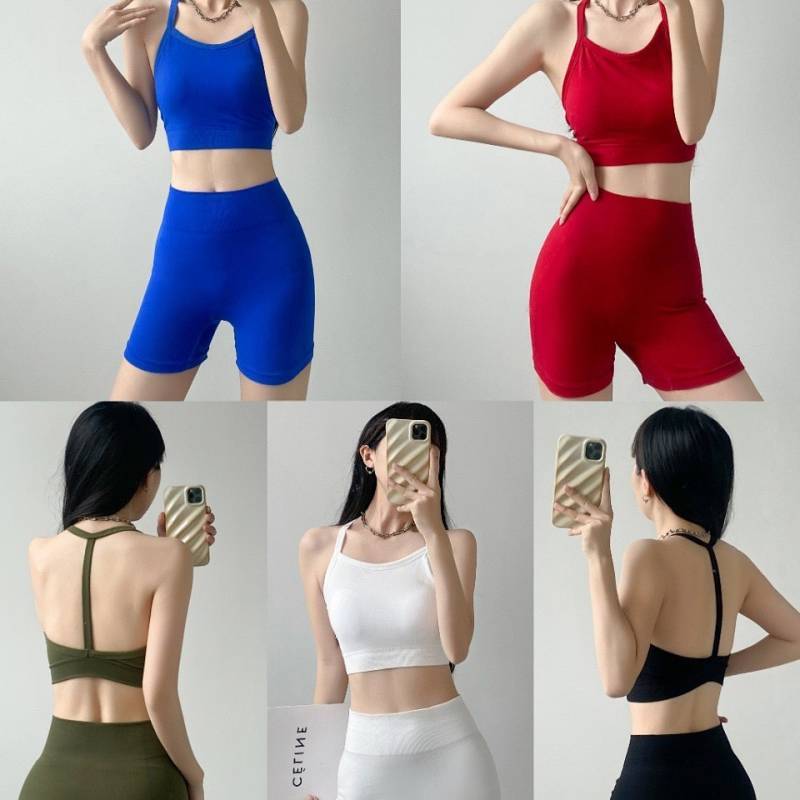 Popular Yoga Clothes Stretch Bare Back Design Fashion Base Short Vest Indoor Workout Exercise Outfit