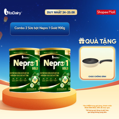 [COMBO 2 LON] Sữa bột Nepro 1 Gold - Phù hợp chế độ dinh dưỡng đặc biệt (dành cho người tiểu đường) - Lon 900g