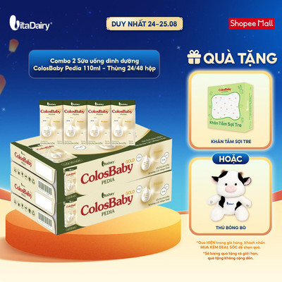 [COMBO 2 THÙNG 24/48 HỘP] Sữa uống dinh dưỡng ColosBaby Pedia 110ml - VitaDay