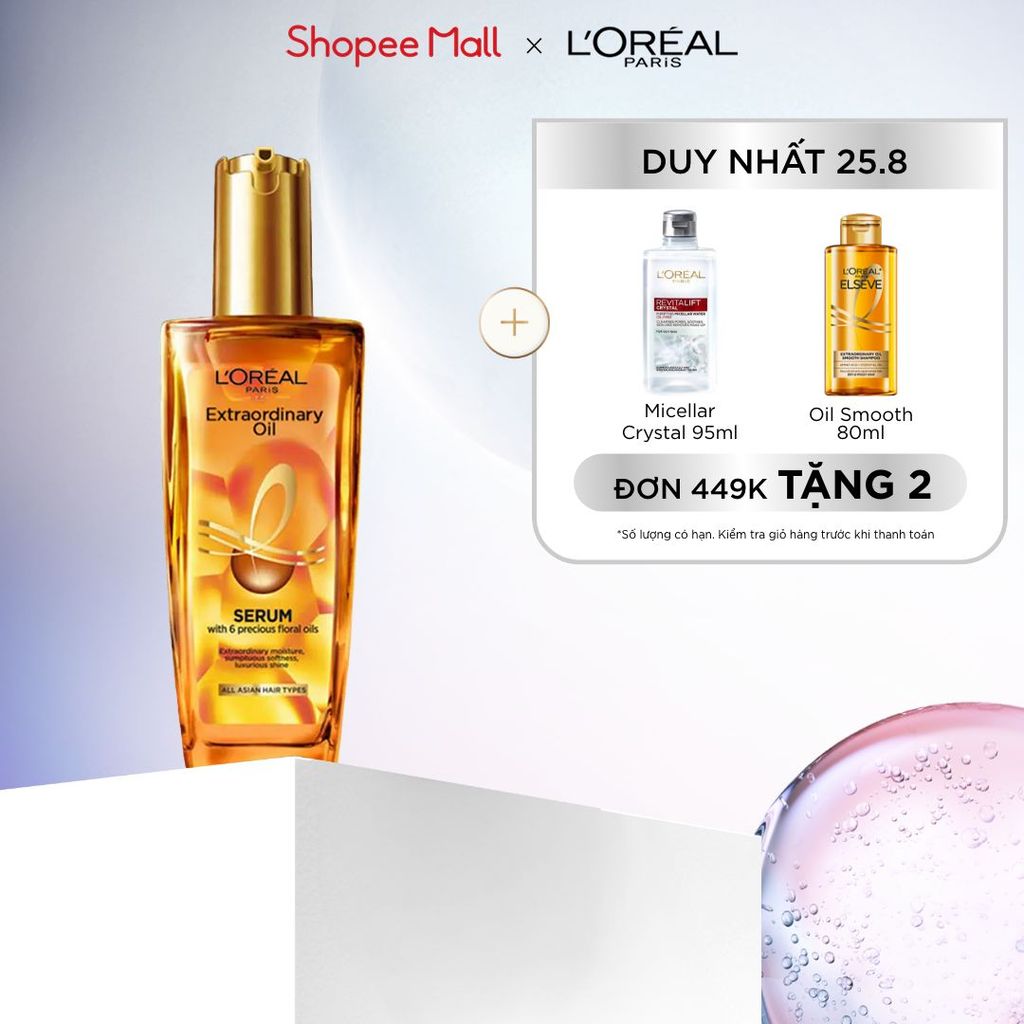 Dầu dưỡng tóc chiết xuất tinh dầu hoa tự nhiên L'Oreal Paris Elseve Extraordinary Oil Ultra Nourishing 100ml
