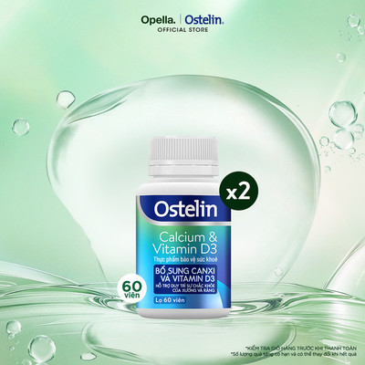 Bộ 2 Ostelin Viên Uống Hỗ Trợ Bổ Sung Calcium & Vitamin D3 Duy Trì Chắc Khỏe Xương và Răng 60 viên