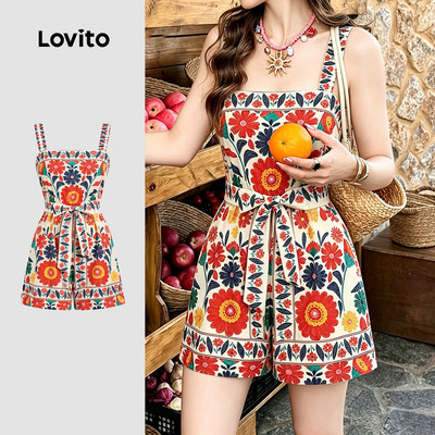 (New Arrival) Lovito Áo liền quần Boho cho mùa Xuân/Hè LK7ED513