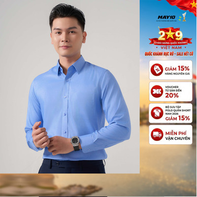Áo Sơ mi nam dài tay May10 form RegularFit mã 010125129 AM096