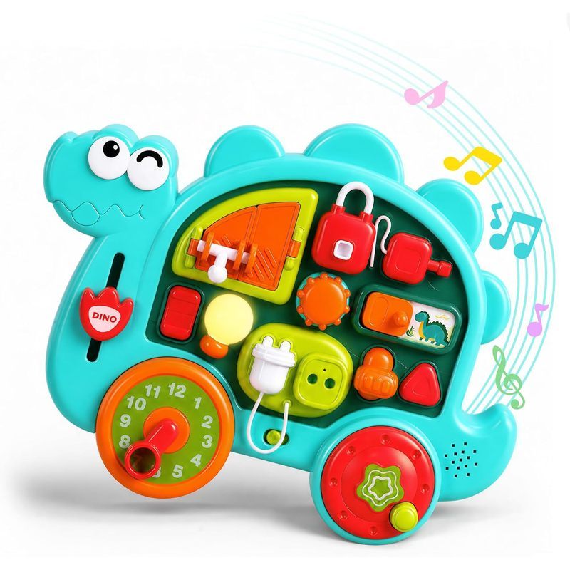 IPlay, iLearn Dinosaur Busy Board Đồ chơi Montessori dành cho trẻ mới biết đi 1-3, 2-4 tuổi