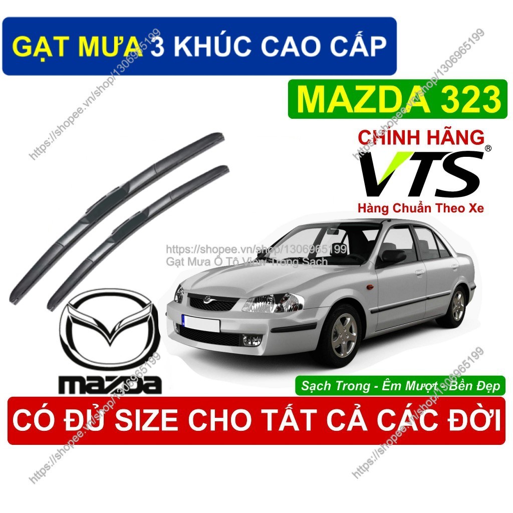 Gạt Mưa 3 Khúc Cao Cấp, Gạt Mưa VTS Kính Lái Mazda 323, Cặp Gạt M.ưa Kính Lái Mazda 323,  Mazda 323