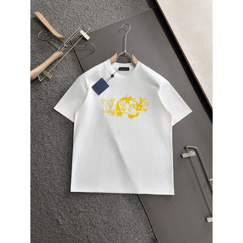 GUCCI / GUCCI Áo thun ngắn tay cổ tròn nam nữ Kích thước lớn Khớp nối nặng Đế đi lại Chủ đề bên tron