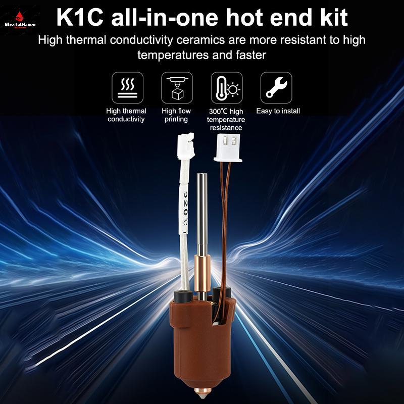 Dành Cho Creality K1C K1 Max Hotend Gốm Làm Nóng Áo Bộ Chịu Chịu Nhiệt Hotend 3D Máy In Phần Qui-Swa