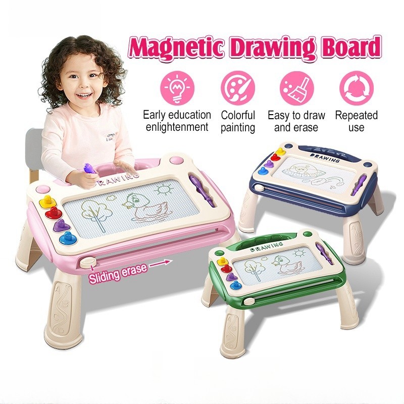 Children's Color Drawing Board Magnetic Large Graffiti Board Writing Board Doodle Writing Erasable P