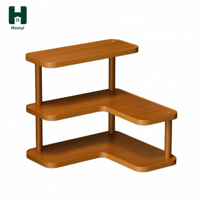 Kệ góc 3 tầng tiết kiệm không gian Homyl | Kệ góc, tầng có kệ gỗ, để bàn làm việc
