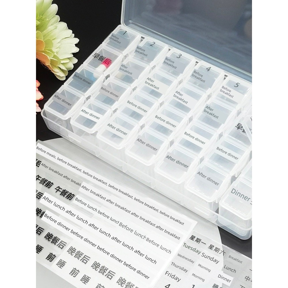 Hộp Đựng Thuốc Dung Tích Lớn Bữa Ăn Sáng Trước Bữa Ăn Bốn Lần Một Ngày Di Động 7 Ngày Một Tuần Hộp B