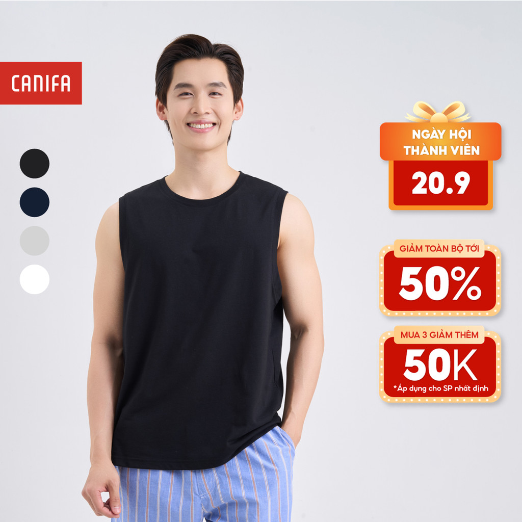 Combo 2 áo mặc nhà nam CANIFA chất liệu cotton 8LA25A003 8LA25A004