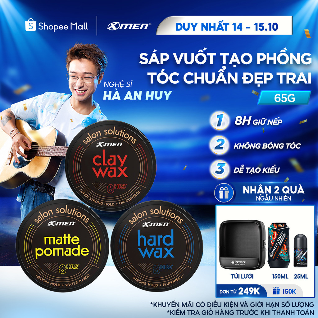 Sáp Vuốt Tóc Nam XMen Salon Solution 65g - Tạo Kiểu Tóc, Giữ Nếp 8H, Không…