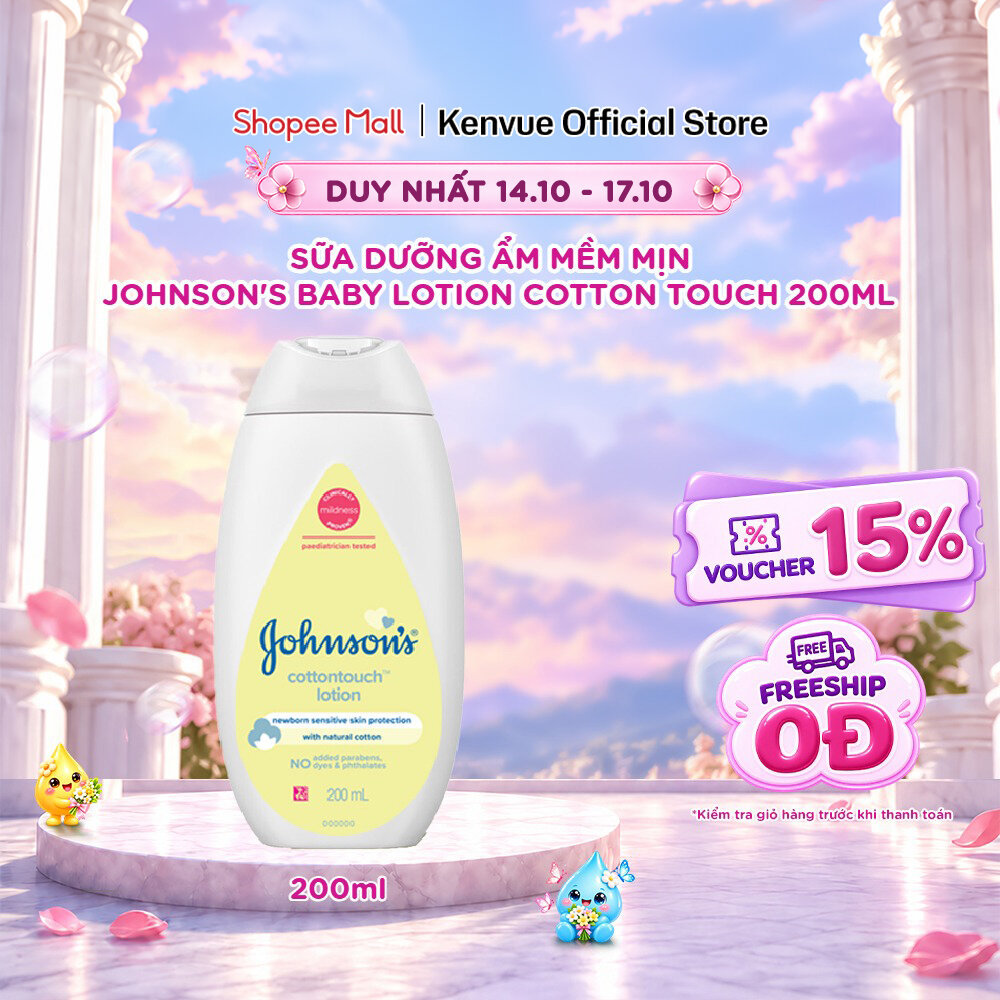 Sữa dưỡng ẩm mềm mịn Johnson's baby cotton touch 200ml