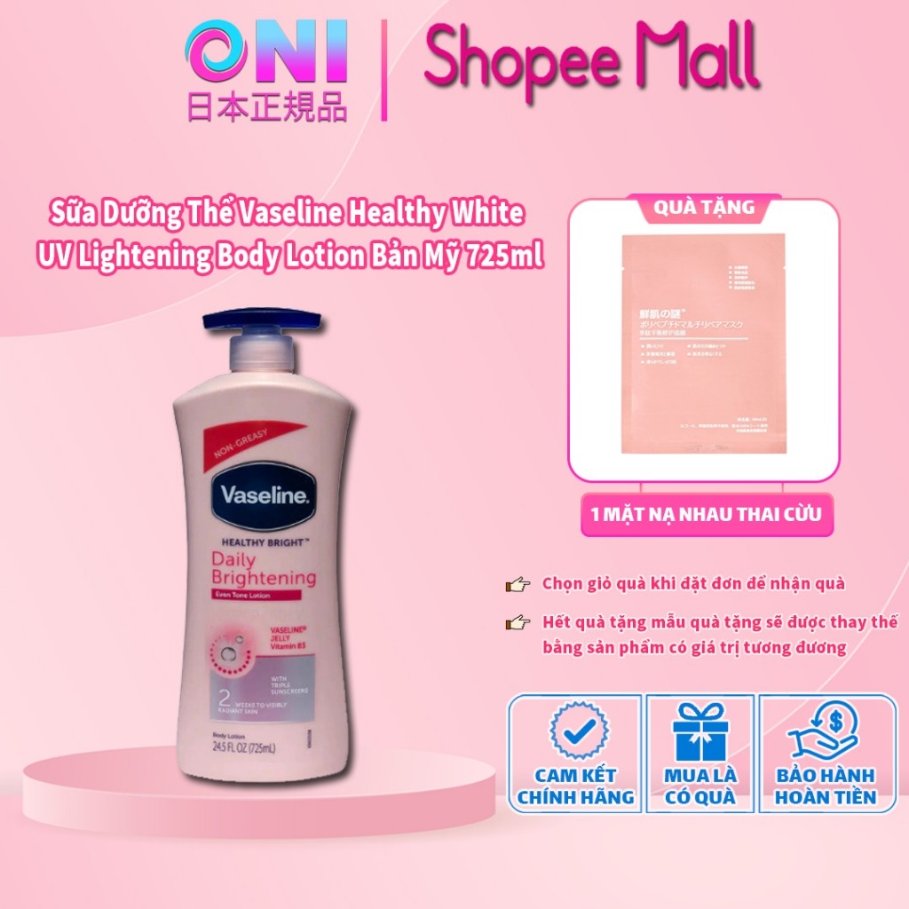 Sữa Dưỡng Thể Vaseline Healthy White UV Lightening Body Lotion Bản Mỹ 725ml