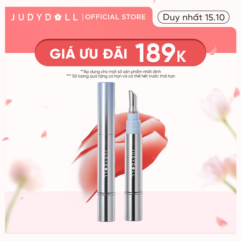 Son Tint Bóng JUDYDOLL Dạng Thạch Thủy Tinh Lâu Trôi Cho Đôi Môi Ẩm Mịn Chống Khô Môi