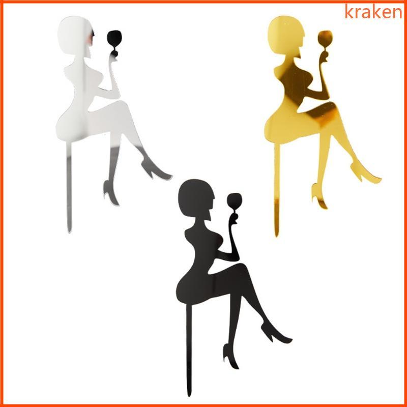 KRA Nữ Giày Cao Gót Bánh Topper Acrylic Bánh Topper Tiệc Sinh Nhật Bánh Topper