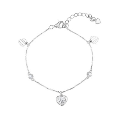 Lắc tay Bạc đính đá PNJSilver Hình Trái Tim XMXMW060327