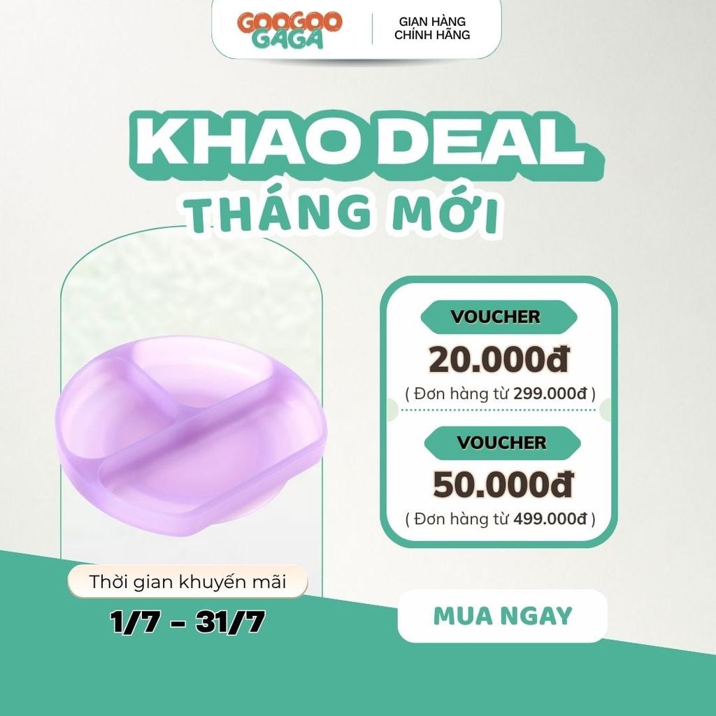GOOGOOGAGA Khay Đựng Thức Ăn 3 Ngăn Bằng Silicone Cho Bé GDL-JLPR