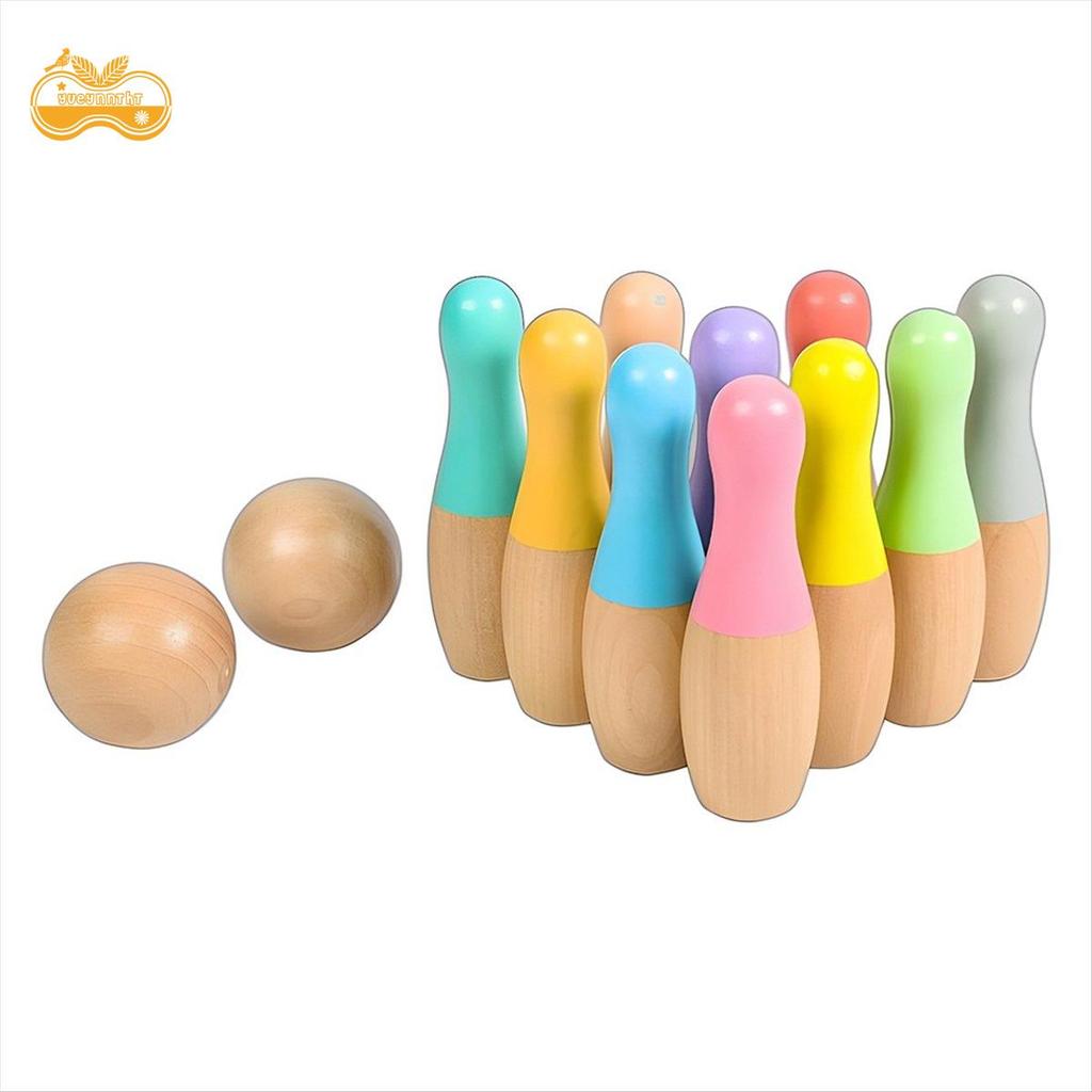 Đồ Chơi Bowling Bằng Gỗ Tay Nghề Tốt Sử Dụng An Toàn Bằng Gỗ Trẻ Em Trong Nhà Ngoài Trời Bowling Đồ 