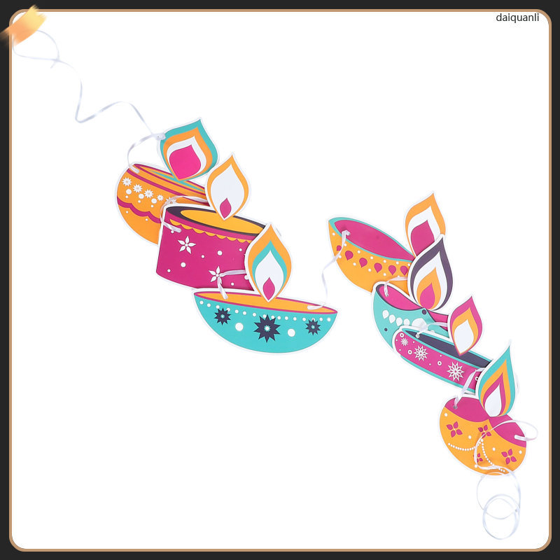 Bộ biểu ngữ trang trí Diwali Happy Diwali giấy treo tường, phụ kiện chụp ảnh cho tiệc, daiquanli