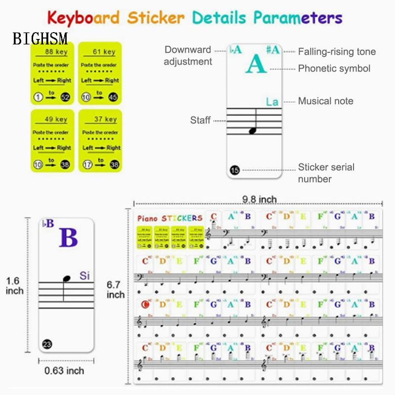 BIGHSM 54 / 61 / 88 Phím Đàn Piano Trong Suốt Bàn Phím Đàn Piano PVC Stier Piano Stave Martijn