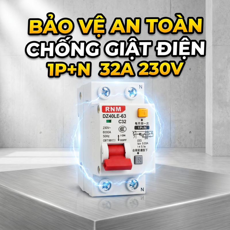 RCBO Aptomat chống giật, chống rò, chống quá tải DZ47LE Loại 1p -HSP